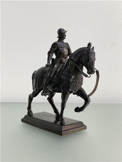 A 19th century bronze equestrian group of Bartolomeo Colleoni by Andrea del Verrocchio, 19th century