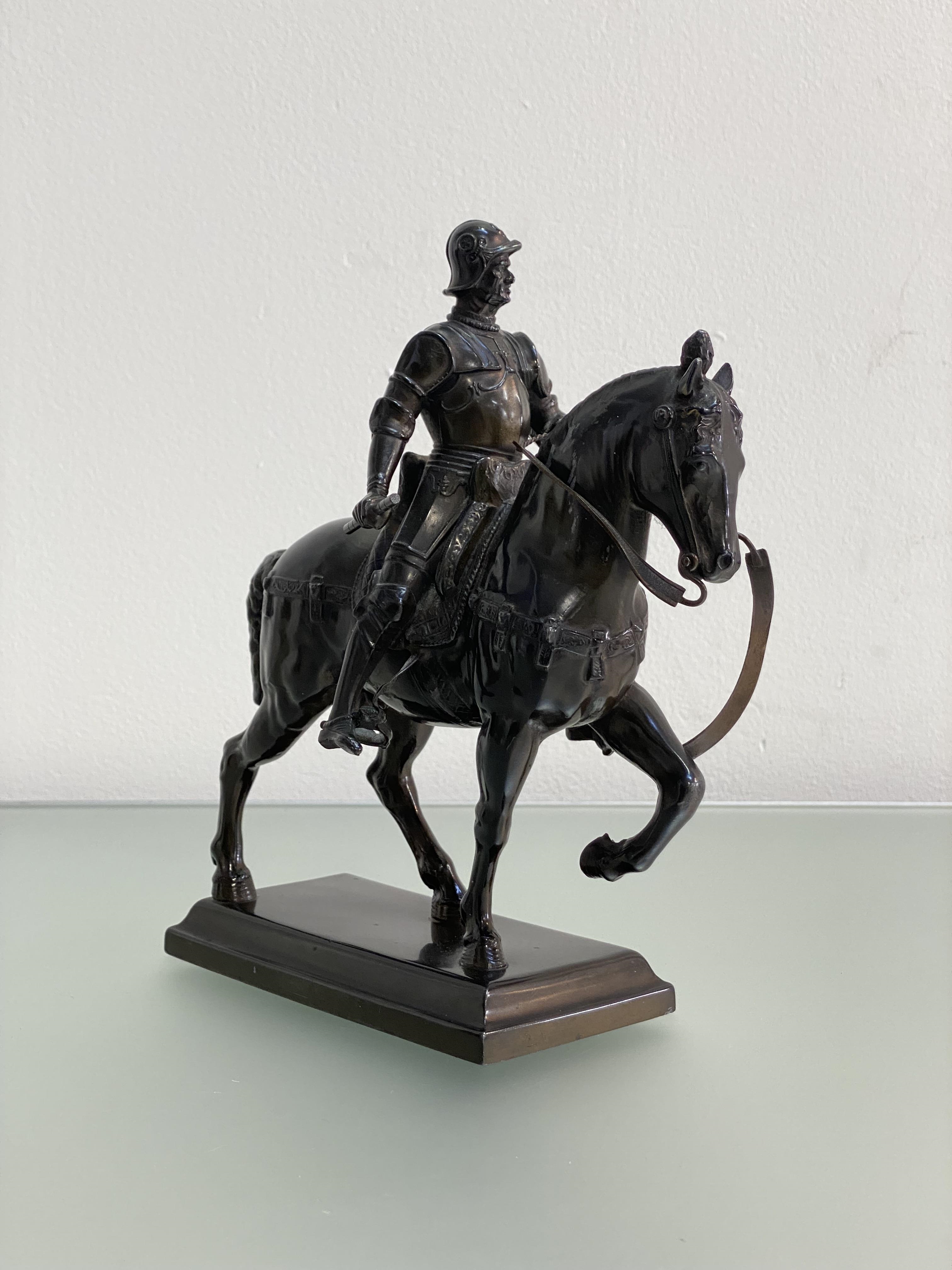 Artwork by Andrea del Verrocchio, A 19th century bronze equestrian group of Bartolomeo Colleoni, Made of Bronze