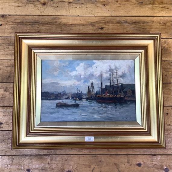 Shipping at a Scottish Quayside by Joe Milne, 1897