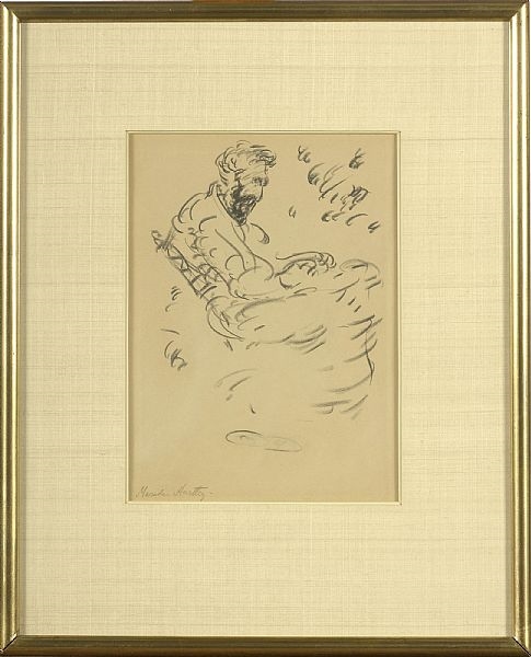 Artwork by Marsden Hartley, Etude d’homme assis, Made of graphite on paper