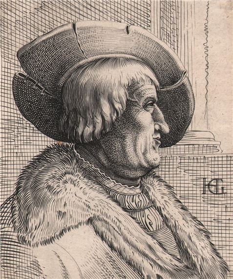 Man with hat and fur coat by Hendrick Goltzius, 1597