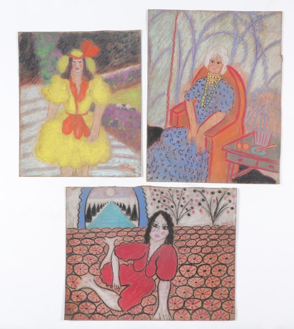 George Colin | Three (3) Pastels | MutualArt