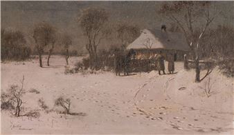 W ZIMOWĄ NOC PRZED CHATĄ - Alexander Mroczkowski