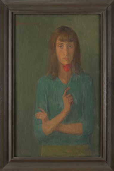 Irka z czerwoną różą by Olgierd Bierwiaczonek, 1964