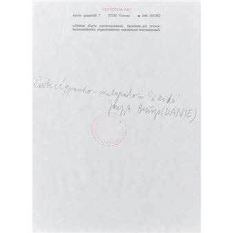 L'arte c'è quando = malgrado = ci ride. Joseph Beuys (Dante - Joseph Beuys