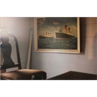 Interior, painting of two ships - William Eggleston