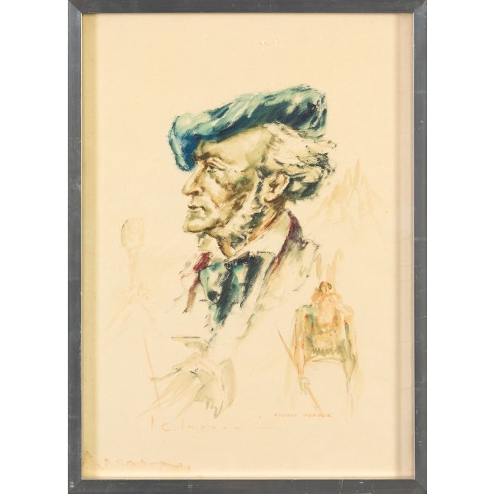 Artwork by Pere Clapera Argelaguer, Richard Wagner, Made of watercolor on paper