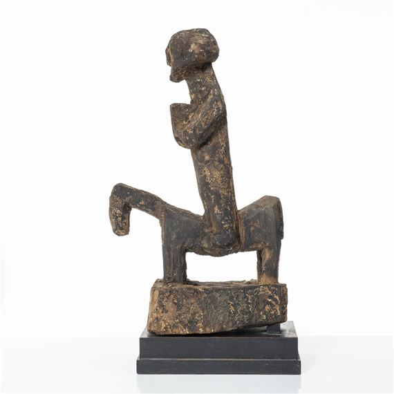 A horserider wooden sculpture - Nepalese School