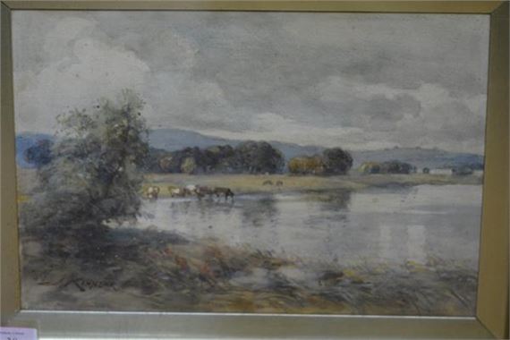 Cattle Watering by Loch Leven by James Scott Kinnear