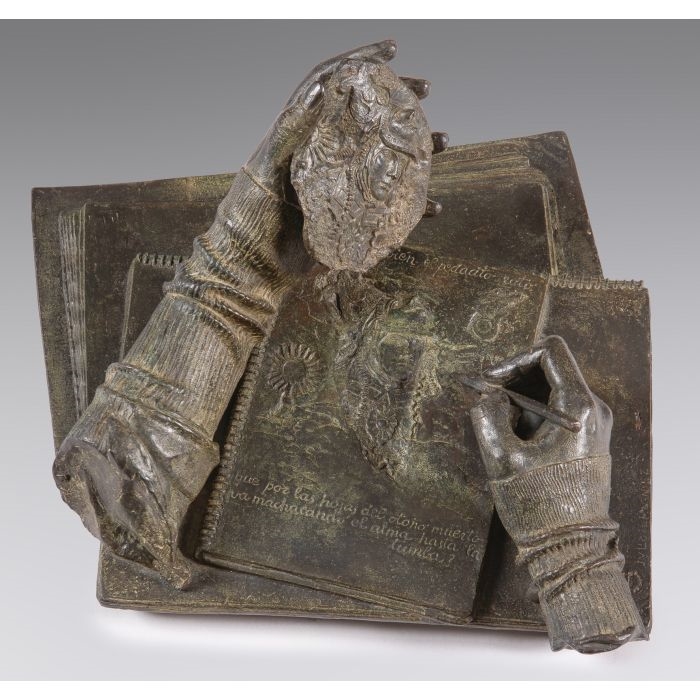 Artwork by Julio López Hernández, Lección de historia, Made of patinated bronze
