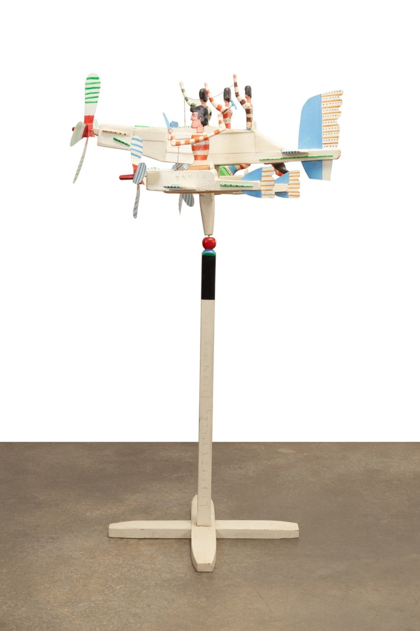Edward Larson | Folk art polychrome pinwheel whirligig sculpture with ...