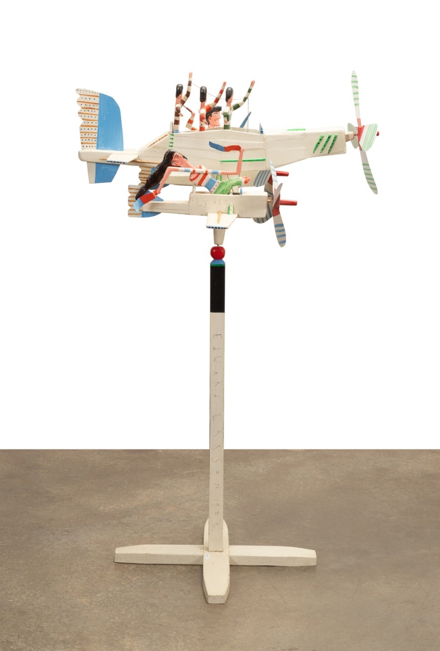 Edward Larson | Folk art polychrome pinwheel whirligig sculpture with ...