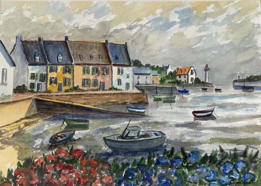 Artwork by Lucien Gondret, Set of gouaches and watercolors of seascapes, Made of Gouaches And Watercolors