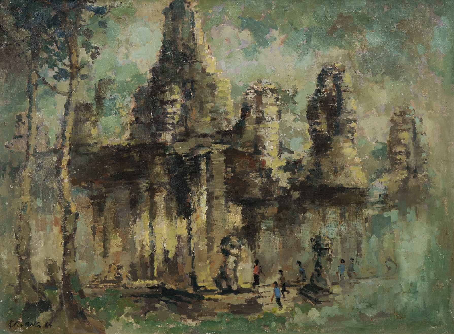Artwork by Choo Keng Kwang, Angkor Wat, Made of Oil on canvas