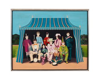 Untitled - Figures Under a Tent - Anthony Southcombe