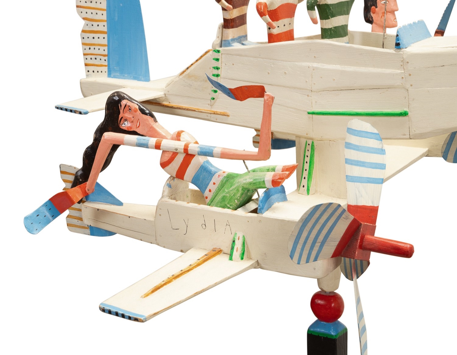 Edward Larson | Folk art polychrome pinwheel whirligig sculpture with ...