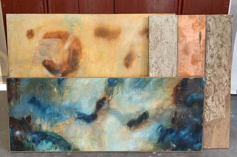 Artwork by Stéphane Kleber Bussy, Reunion of three works, Made of Mixed Media, Encaustic