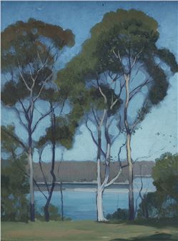 Tall Gums by the River - Elioth Gruner