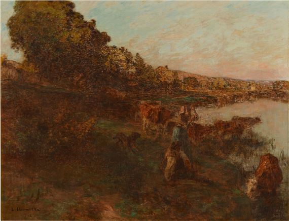 Herd by the Water's Edge (Troupeau au bord de l'eau by Léon-Augustin L'Hermitte, 1904