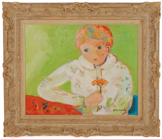 Arthur Weeks | Girl with Flowers | MutualArt