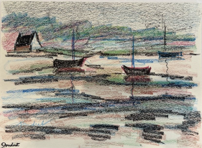 Artwork by Lucien Gondret, Set of gouaches and watercolors of seascapes, Made of Gouaches And Watercolors