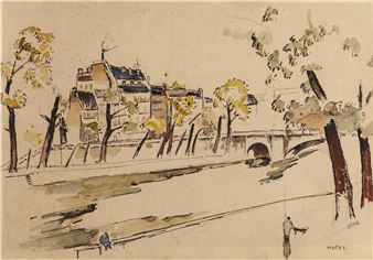 The Seine in Paris with Pont Marie in the Background - Maria-Mela Muter