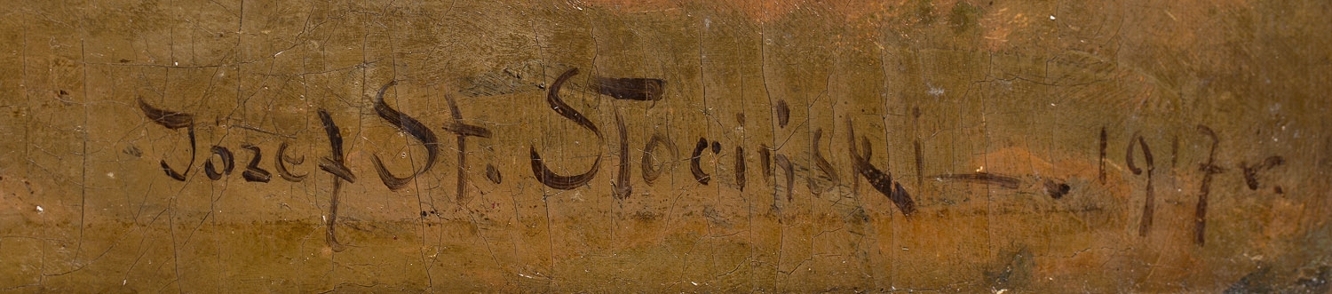 Artwork by Józef Stanislaw Slocinski, Horse test, Made of Oil/Canvas