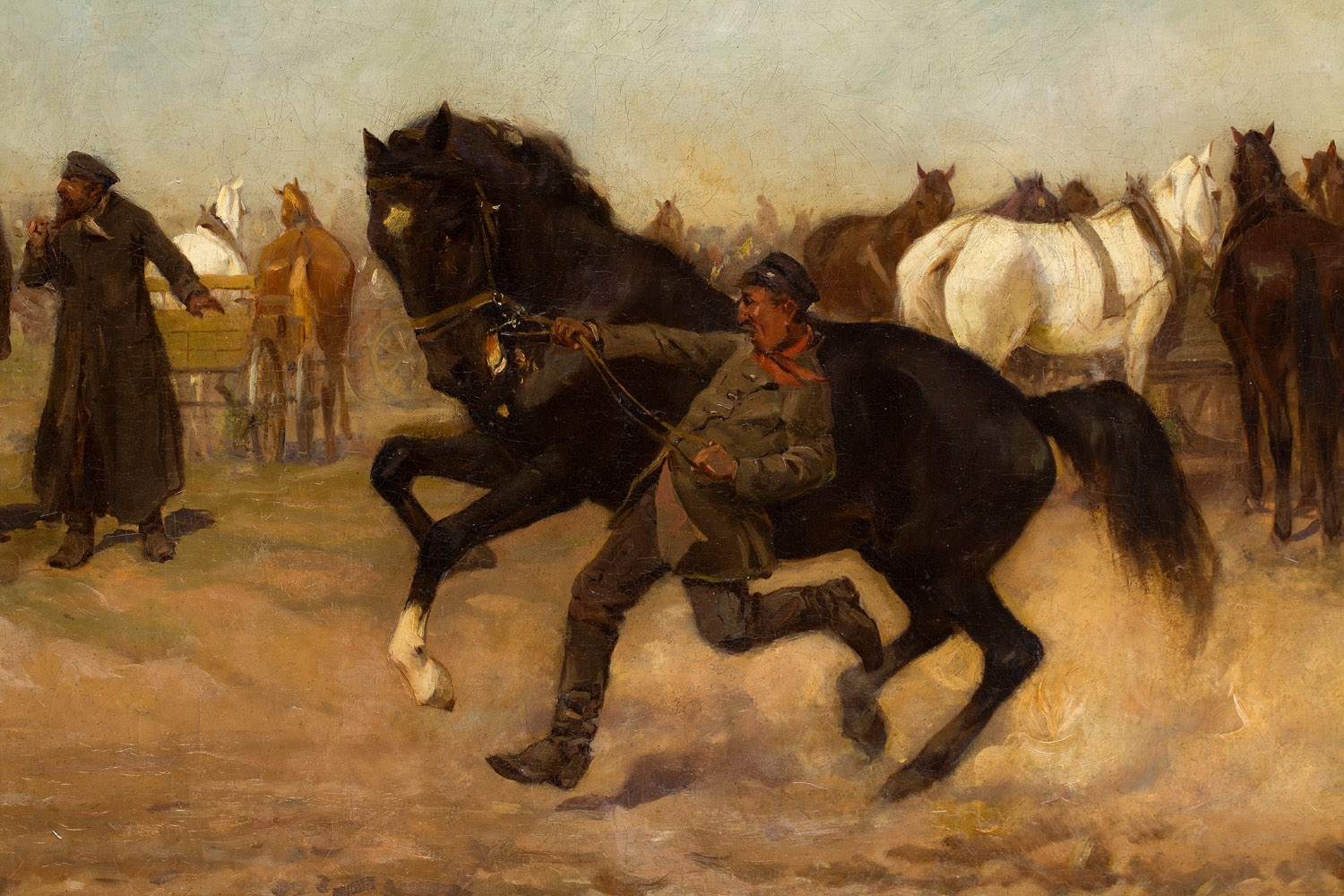 Artwork by Józef Stanislaw Slocinski, Horse test, Made of Oil/Canvas