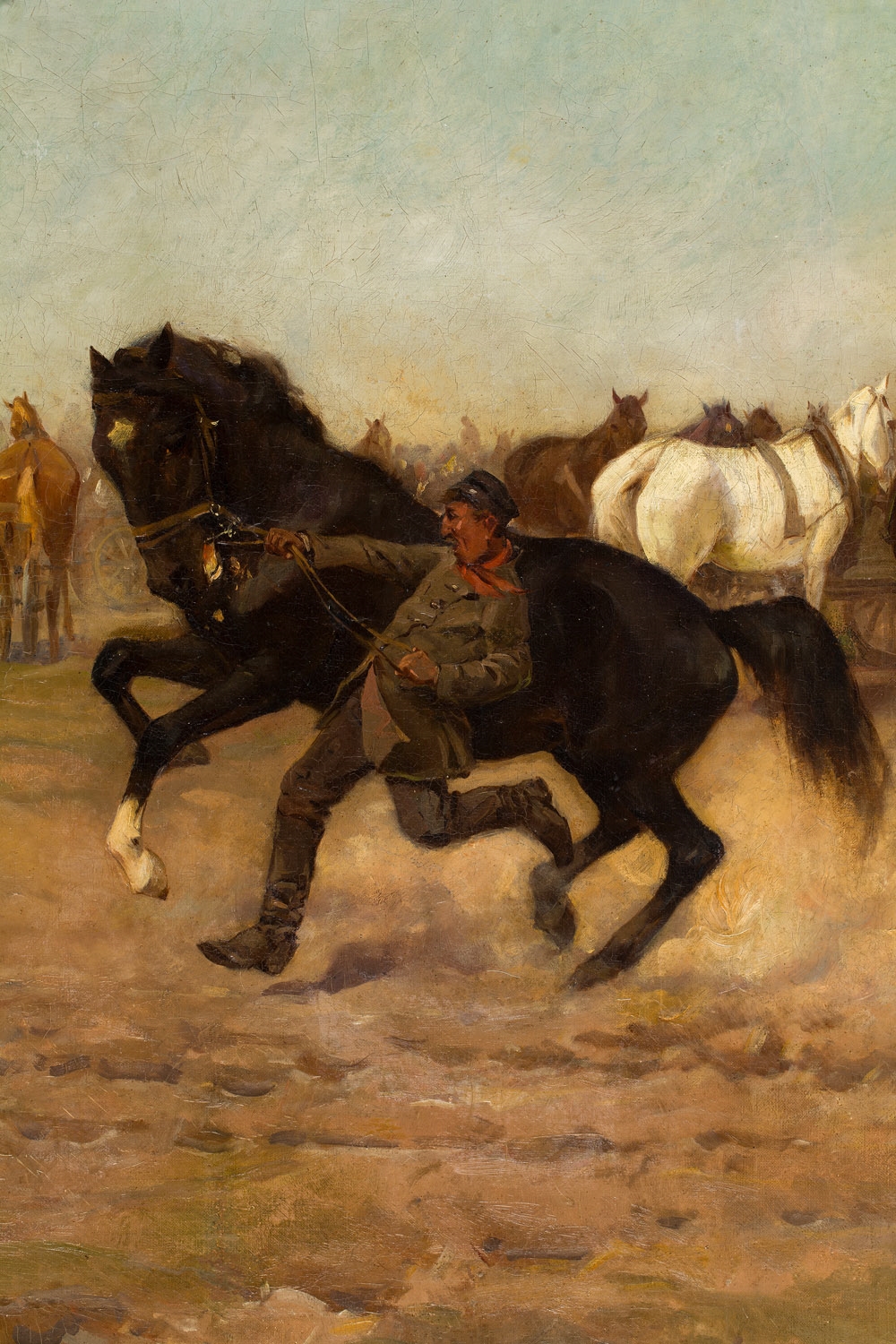 Artwork by Józef Stanislaw Slocinski, Horse test, Made of Oil/Canvas