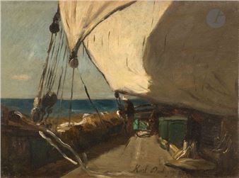 Aboard the sailboat - Karl Pierre Daubigny