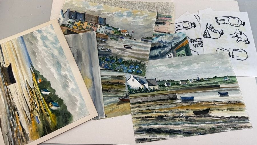 Artwork by Lucien Gondret, Set of gouaches and watercolors of seascapes, Made of Gouaches And Watercolors