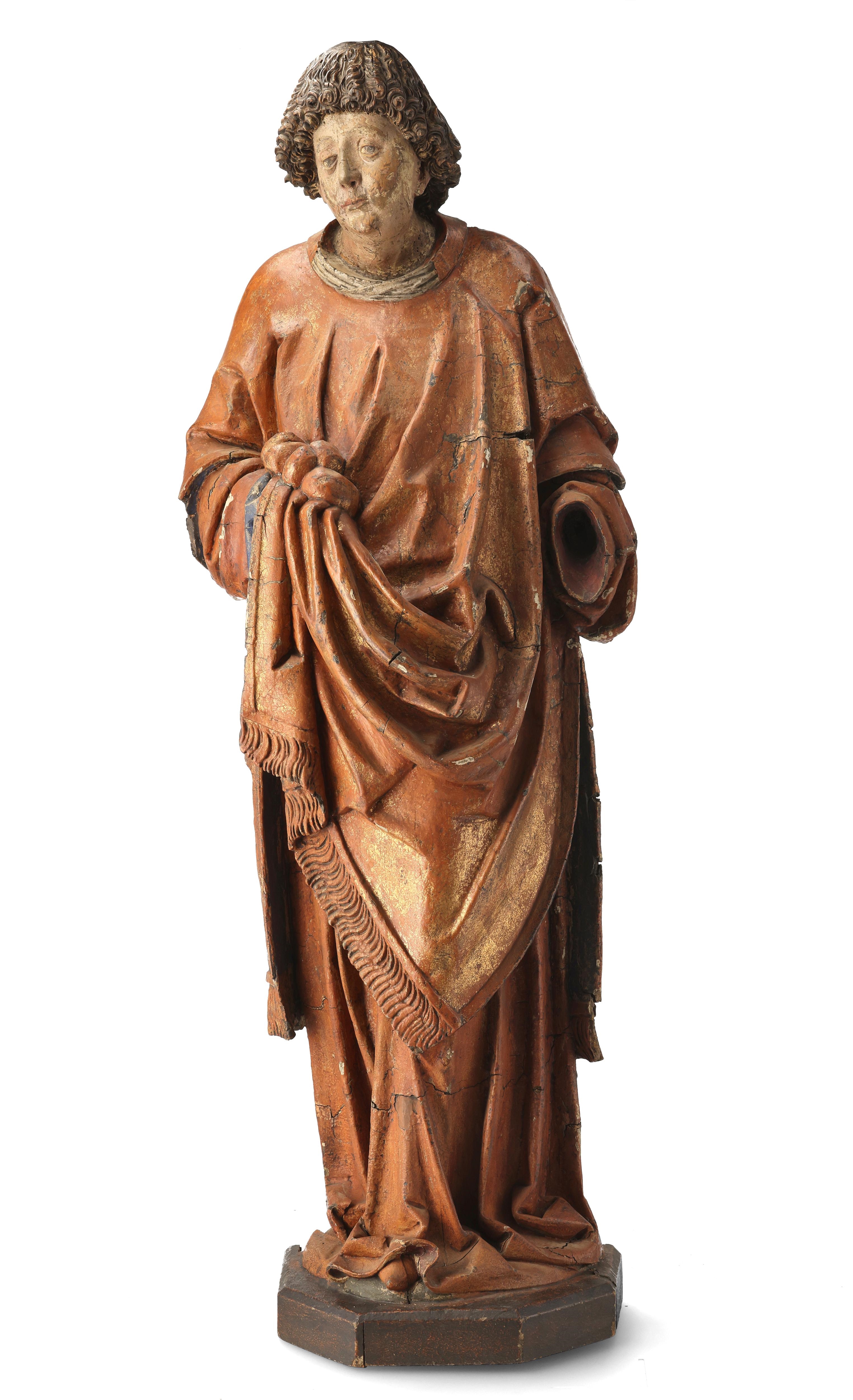 Artwork by Michael Pacher, A large Gothic St. Stephen, Tyrol, Made of Carved Wood