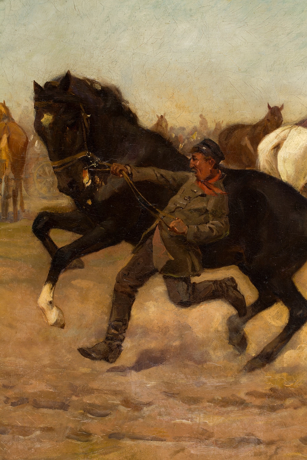 Artwork by Józef Stanislaw Slocinski, Horse test, Made of Oil/Canvas