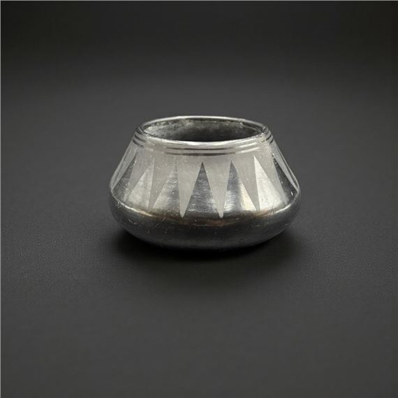 San Ildenfonso black on black with chevrons by Maria Montoya Martinez