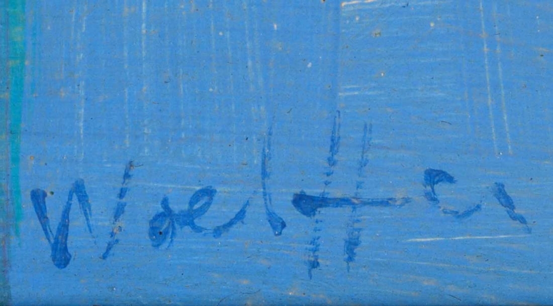 Artwork by Emerson S. Woelffer, Absrtract, Made of Oil On Hardboard