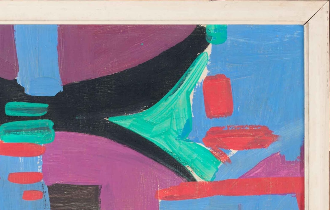 Artwork by Emerson S. Woelffer, Absrtract, Made of Oil On Hardboard