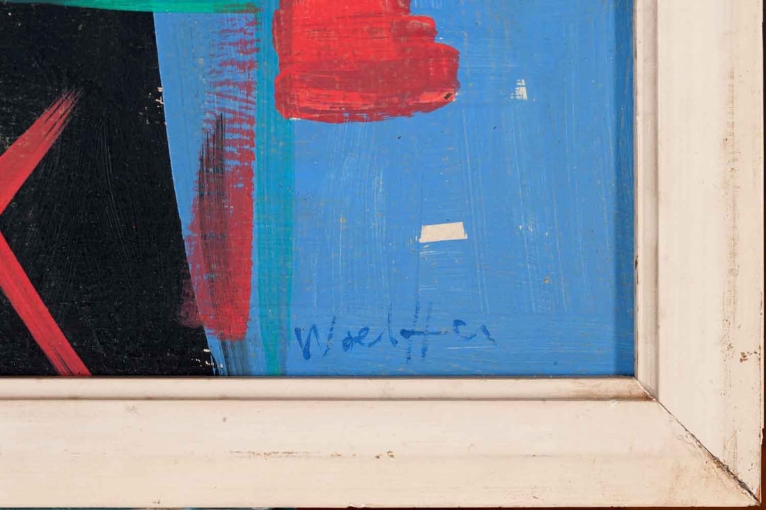 Artwork by Emerson S. Woelffer, Absrtract, Made of Oil On Hardboard