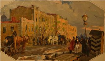 Sketch for the theatre decoration - Viktor Vikhtinsky