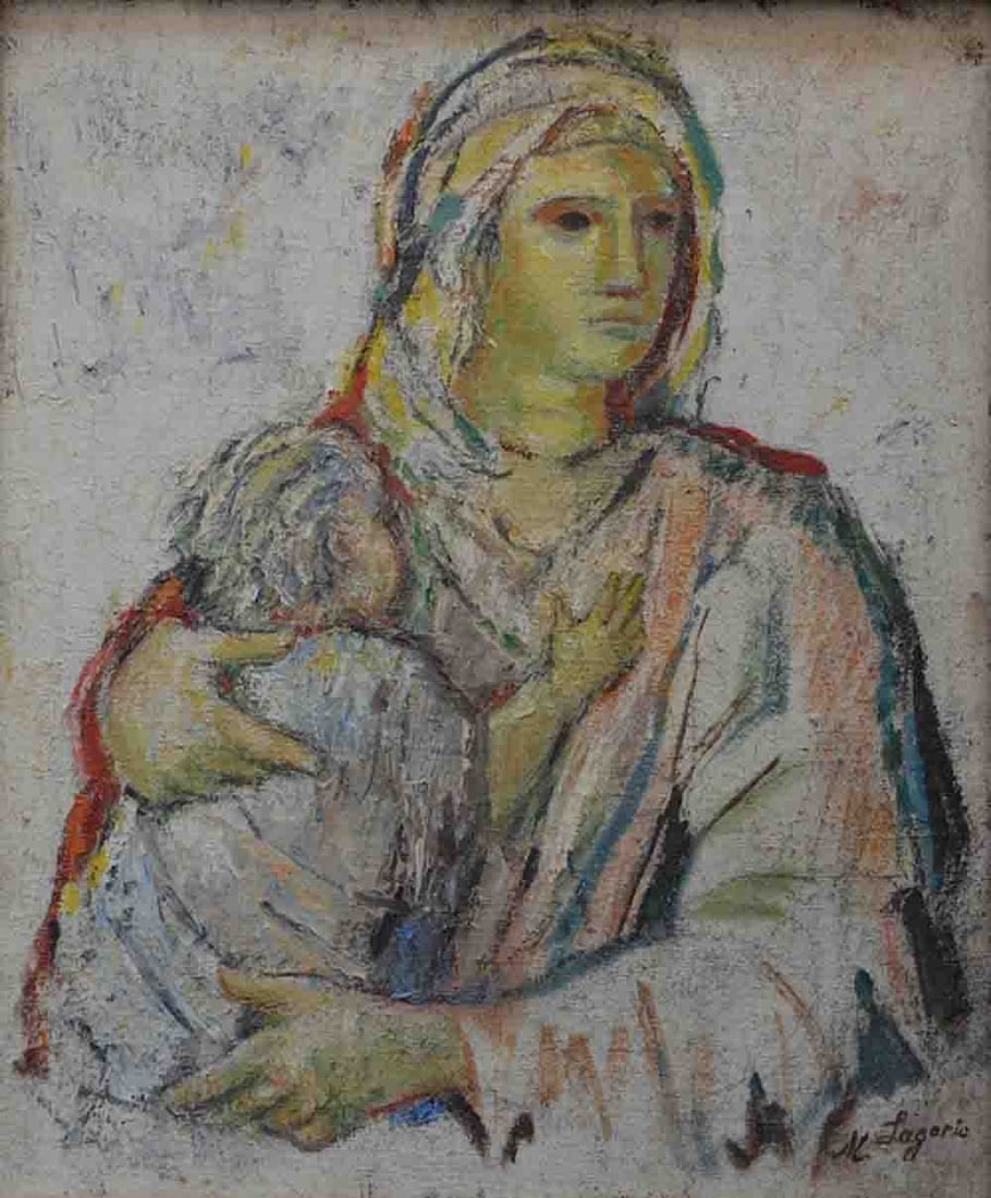 Artwork by Maria Aleksandrovna Lagorio, Woman with a child, Made of Oil On Canvas