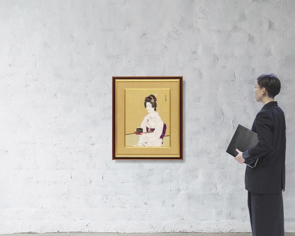 Artwork by Shinsui Ito, First tea ceremony, Made of color on paper board, paper board