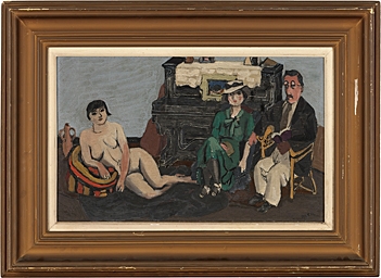 Artwork by Genichiro Inokuma, Sketch for "In front of piano, Made of oil on canvas