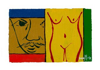 Nude Figure and Face - George Velaphi Mzimba