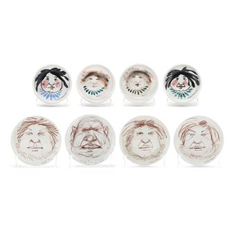 Eight Ceramic Pieces with Portraits - Susan Smyly