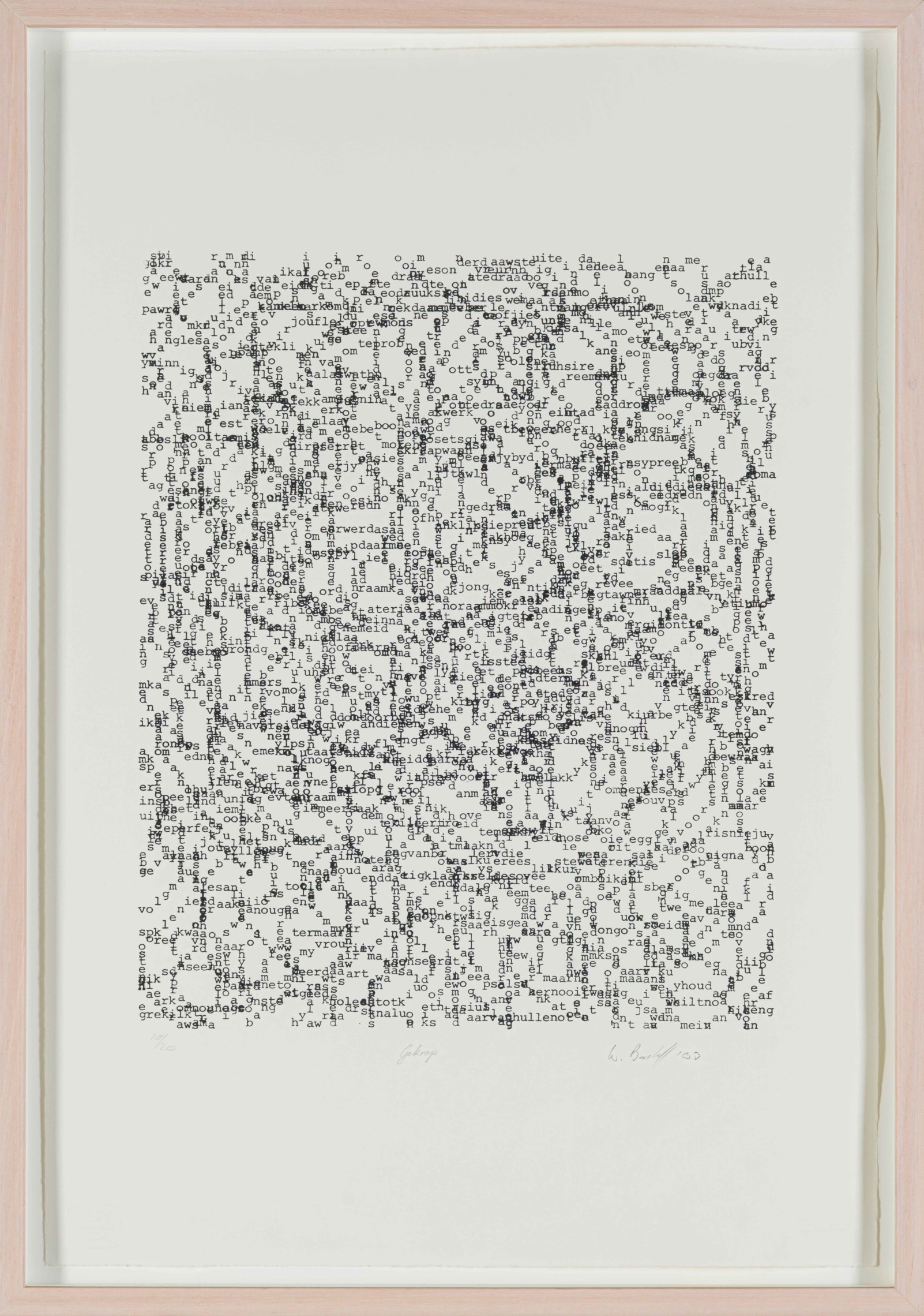 Artwork by Willem Boshoff, Gekrap, from KykAfrikaans (Scribbles, Made of screenprint on paper