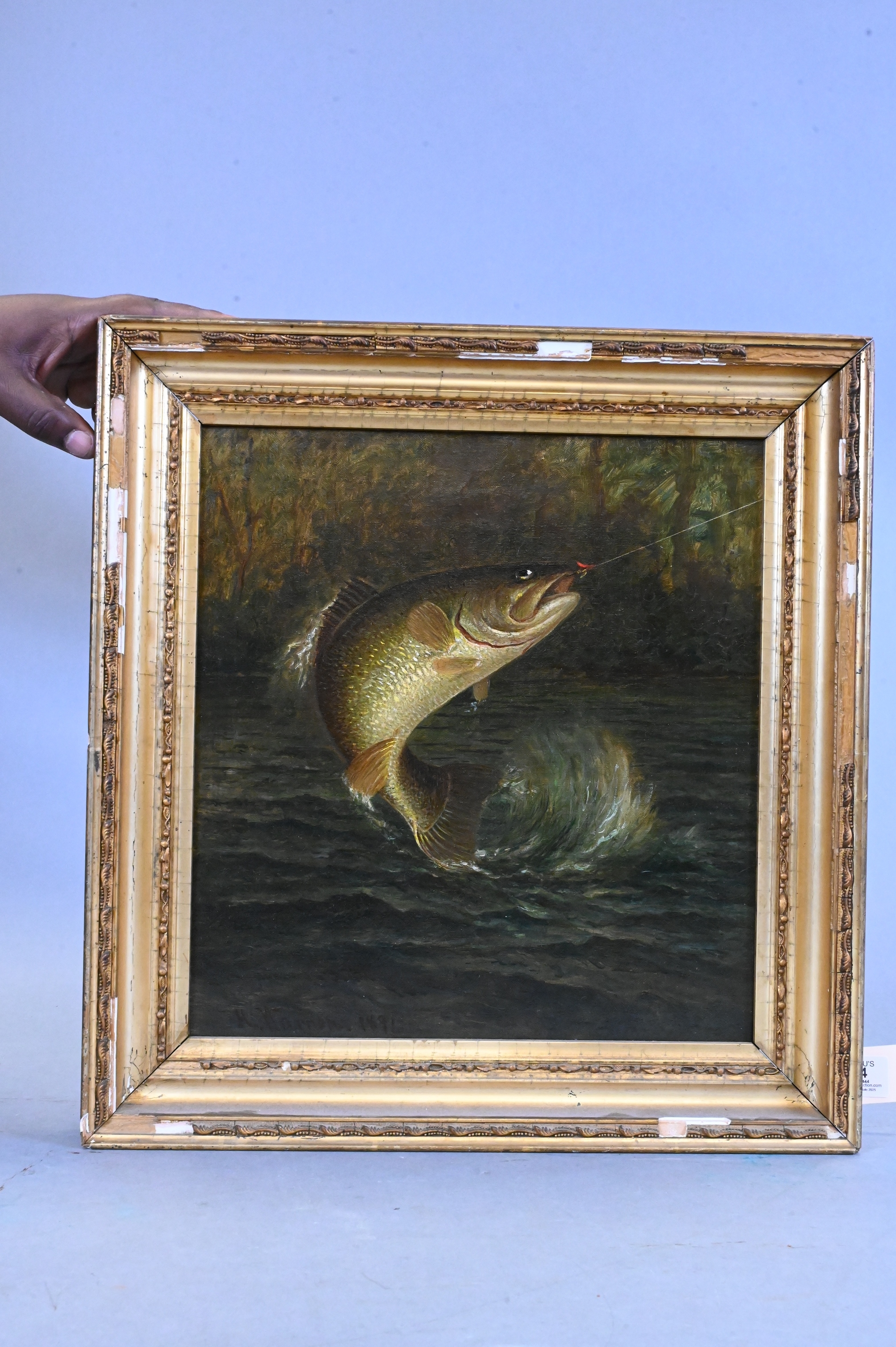 Asa Coolidge Warren | Trout Caught on a Fishing Line (1891) | MutualArt