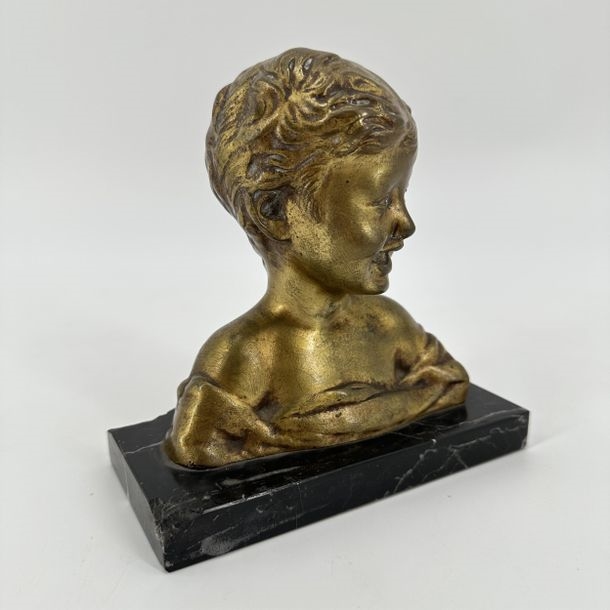 Artwork by Donatello, Gilded bronze bust of a child, Made of Bronze