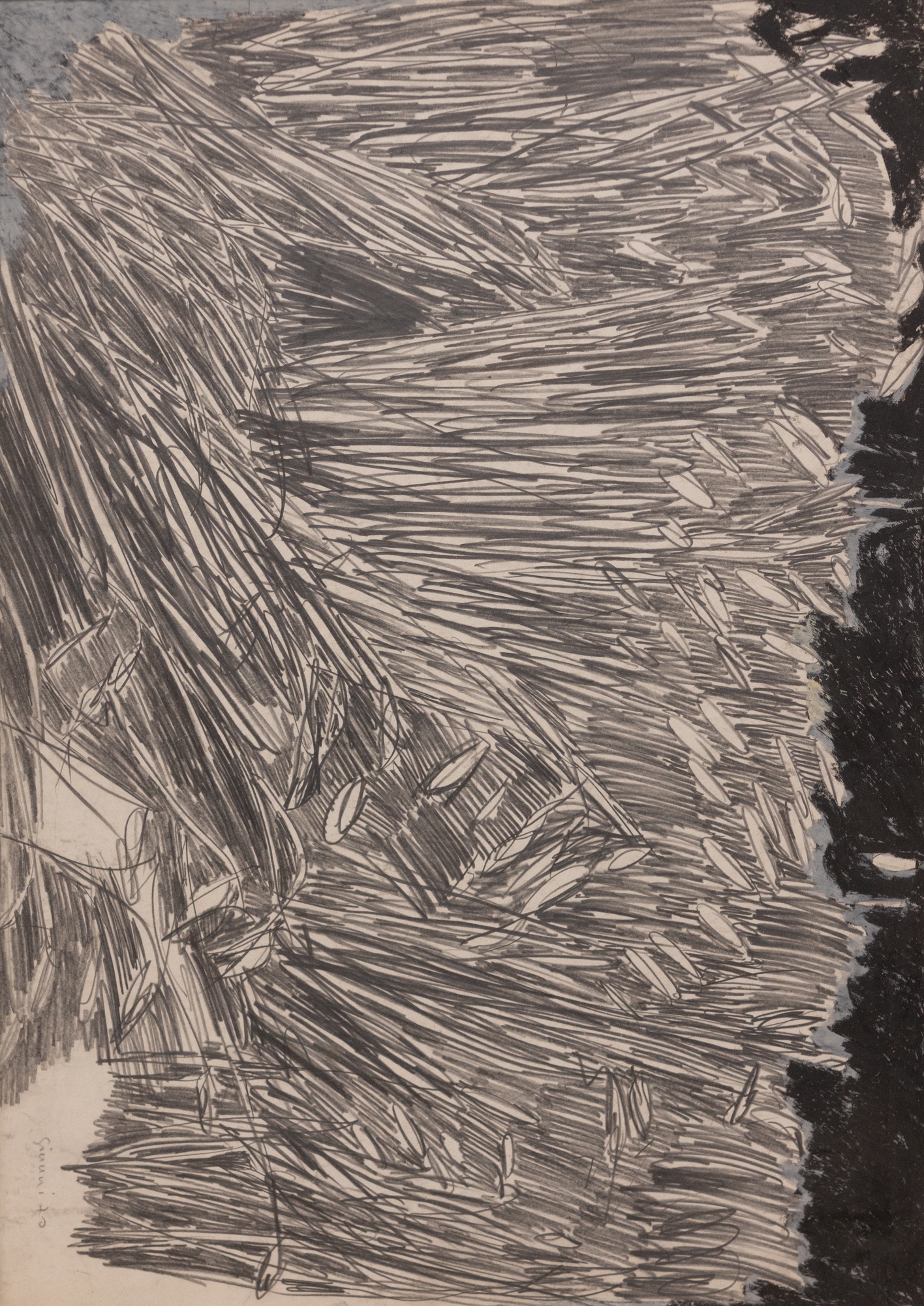 Artwork by Jean Guennal (1912-2000), Steli abbattuti, Made of mixed media on paper