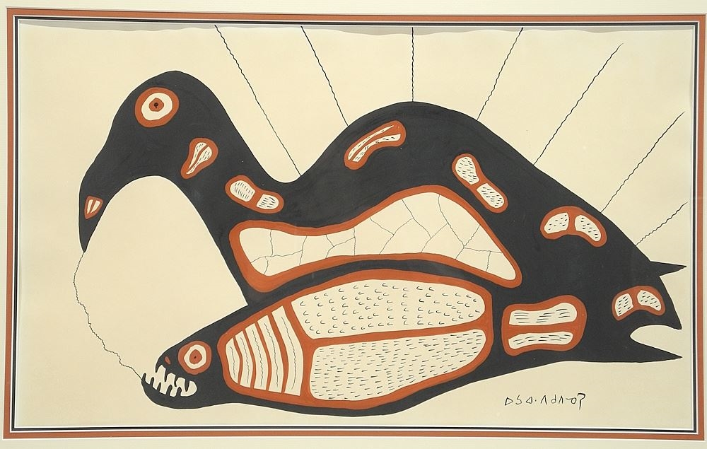 Norval Morrisseau | Loon & Fish | MutualArt