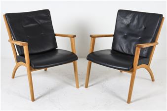 ATTR. OKAMURA & MARQUARDSEN OAK EASY CHAIRS - Erik Marquardsen
