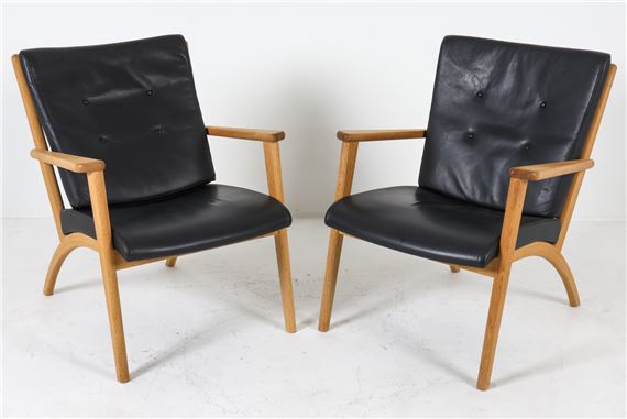 ATTR. OKAMURA & MARQUARDSEN OAK EASY CHAIRS - Takashi Okamura